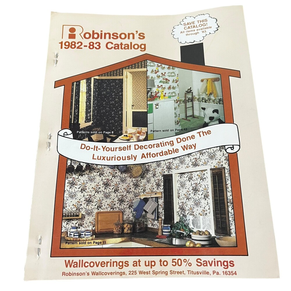 1982-1983 VTG Robinson's Wallpaper Titusville PA Sample Book Catalog Home Decor